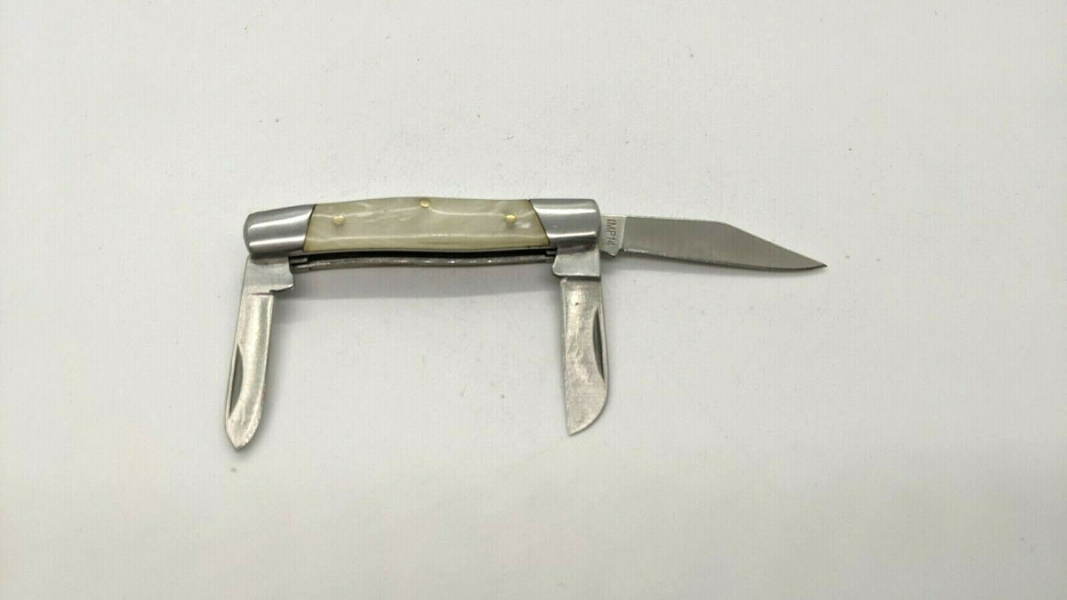 Vintage Imperial Schrade IMP14 Folding Pocket Knife 3 Blades Faux Pear ...