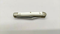 Vintage Sabre Japan 2 Blade Folding Pocket Knife Mother Of Pearl 3 Pin Handle