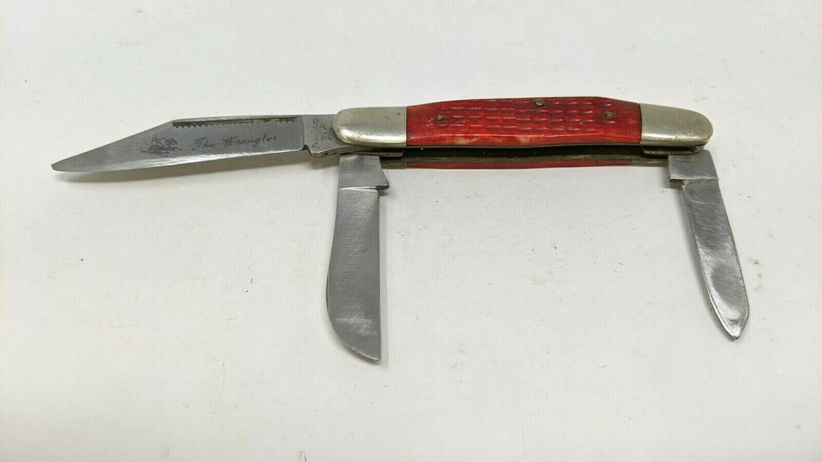 Vintage Frost Cutlery The Wrangler Folding Pocket Knife 3 Blade Stockm ...