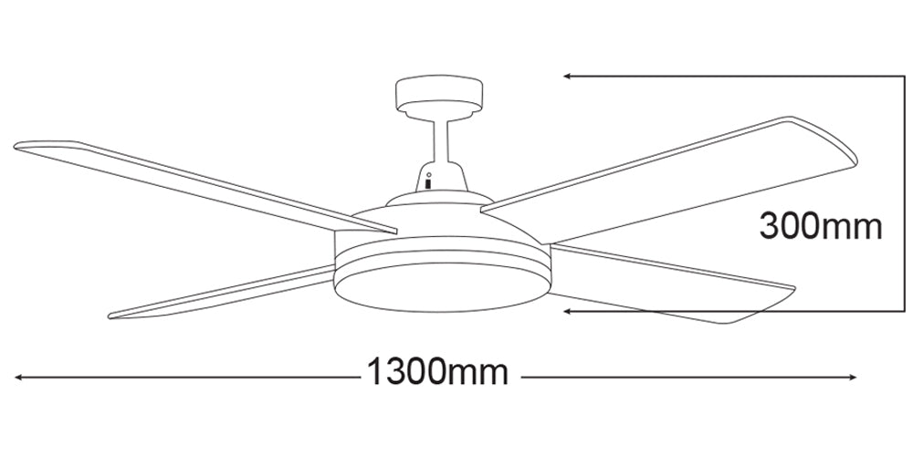 Martec Razor 52″ Ceiling Fan With 28W LED Light