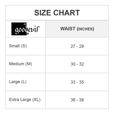 good devil size chart