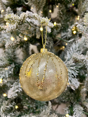 4 Inch Gold Glitter Ball Ornament - TMIGifts