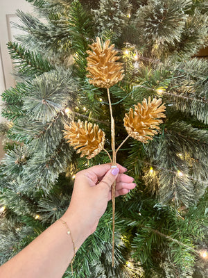 17 Inch Gold Artificial Pinecone Spray - TMIGifts