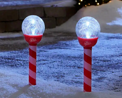 Home Accents Holiday Solar LED Crackle Ball Stake Light