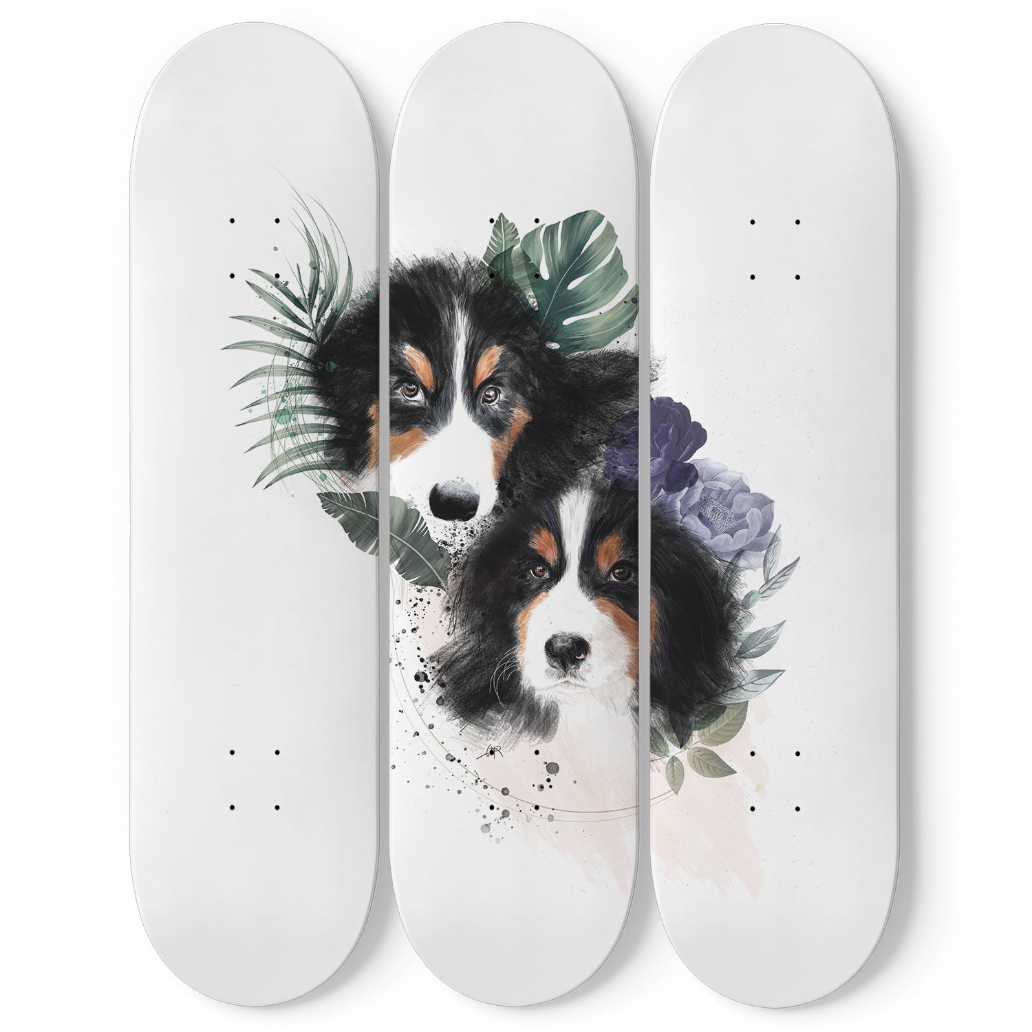 Skateboard Wall Art Custom Pet Portrait The Cool Woof