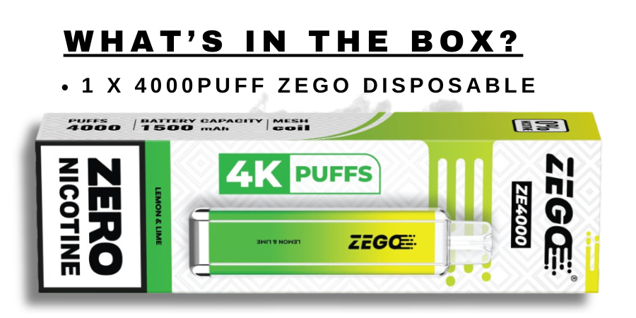 What's In The Box Of ZEGO 4000 Puff Vape?