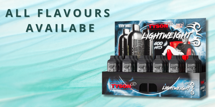 All Flavours Of the Tyson Bar Lightweight available in stock - UK Vape World