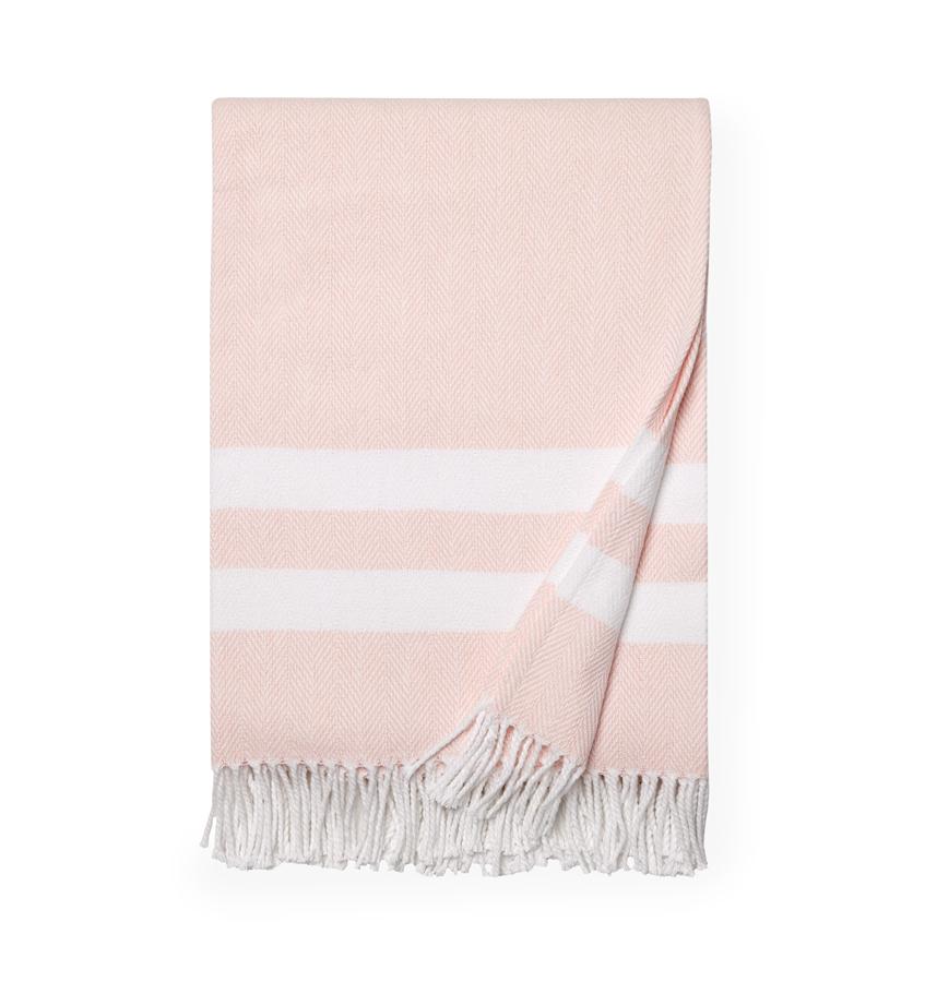 SFERRA Aurora Fringed Throw - Carnation