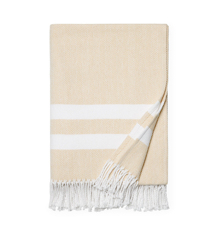 SFERRA Aurora Fringed Throw - Daffodil