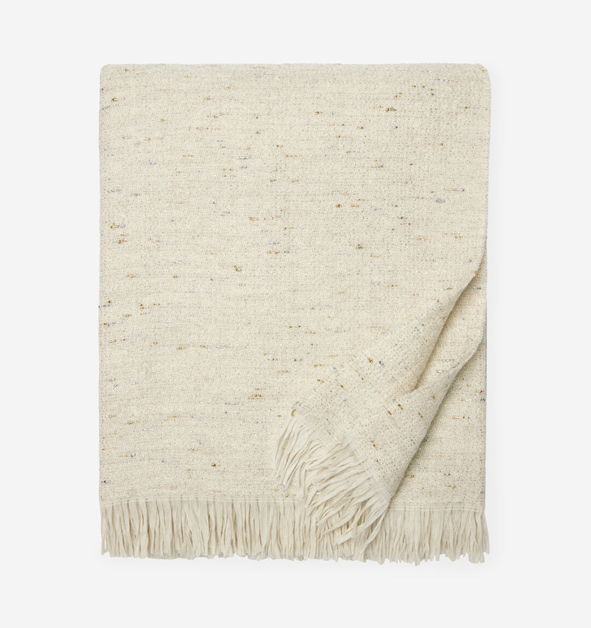 SFERRA Mercurio Throw - Ivory/gold