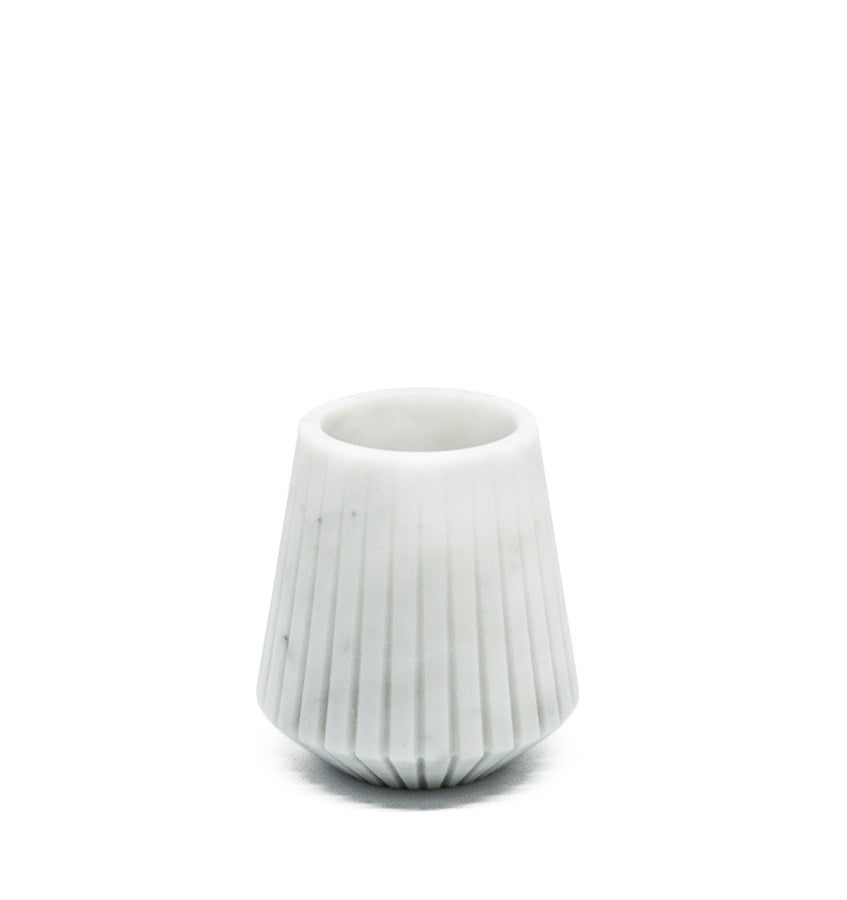 SFERRA Fiammetta V Italian Marble Luni Bedside Vase - White
