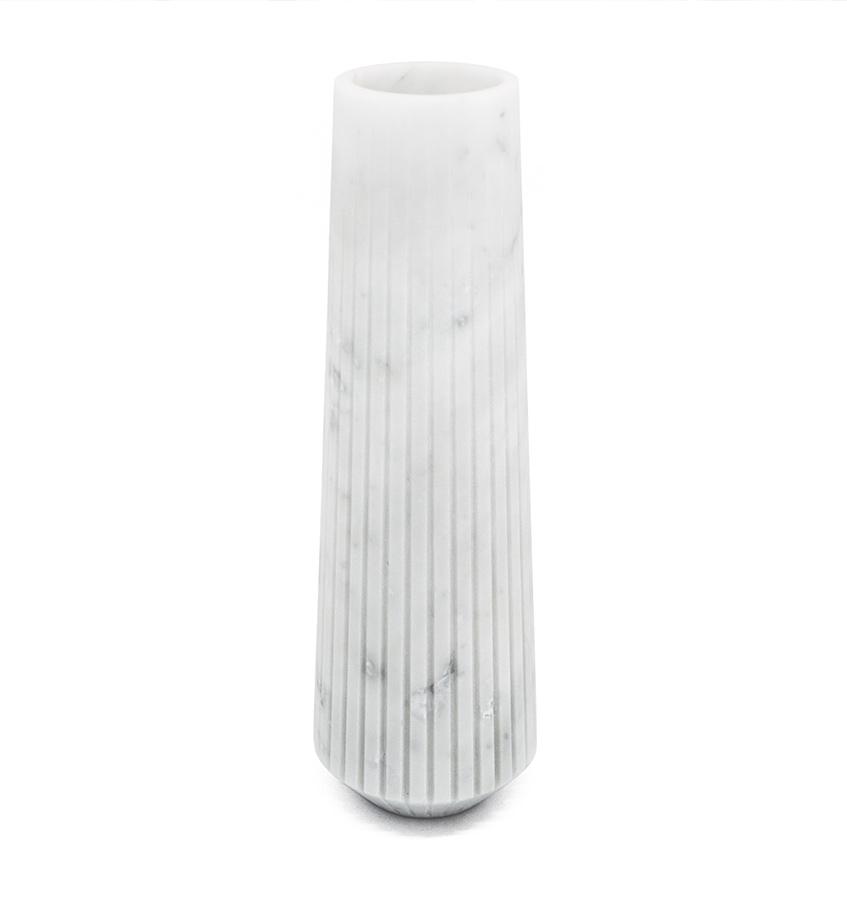 SFERRA Fiammetta V Italian Marble Luni Vase - White