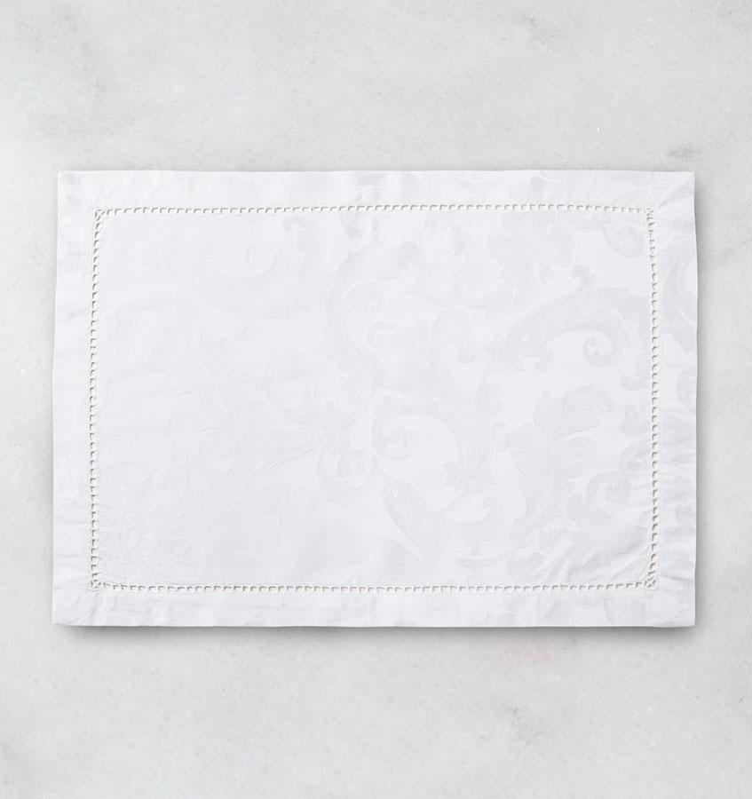 SFERRA Acanthus Placemats 14x20 inch (Set of 4) - White Option 2