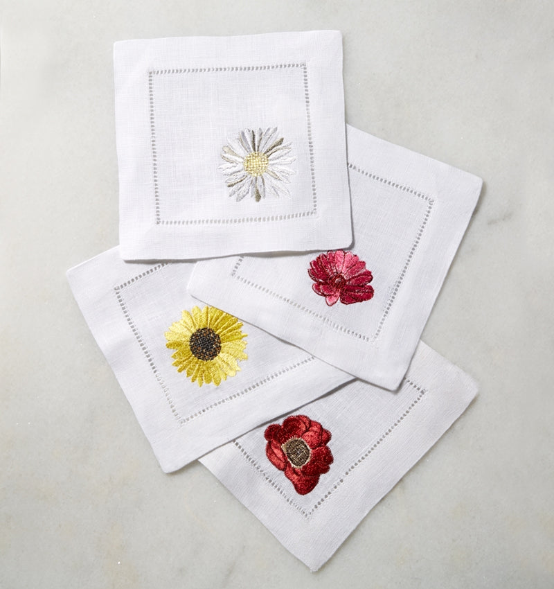 Elegant Initial Hemstitch Cocktail Napkins (4) – Ginger Jar Stitchery