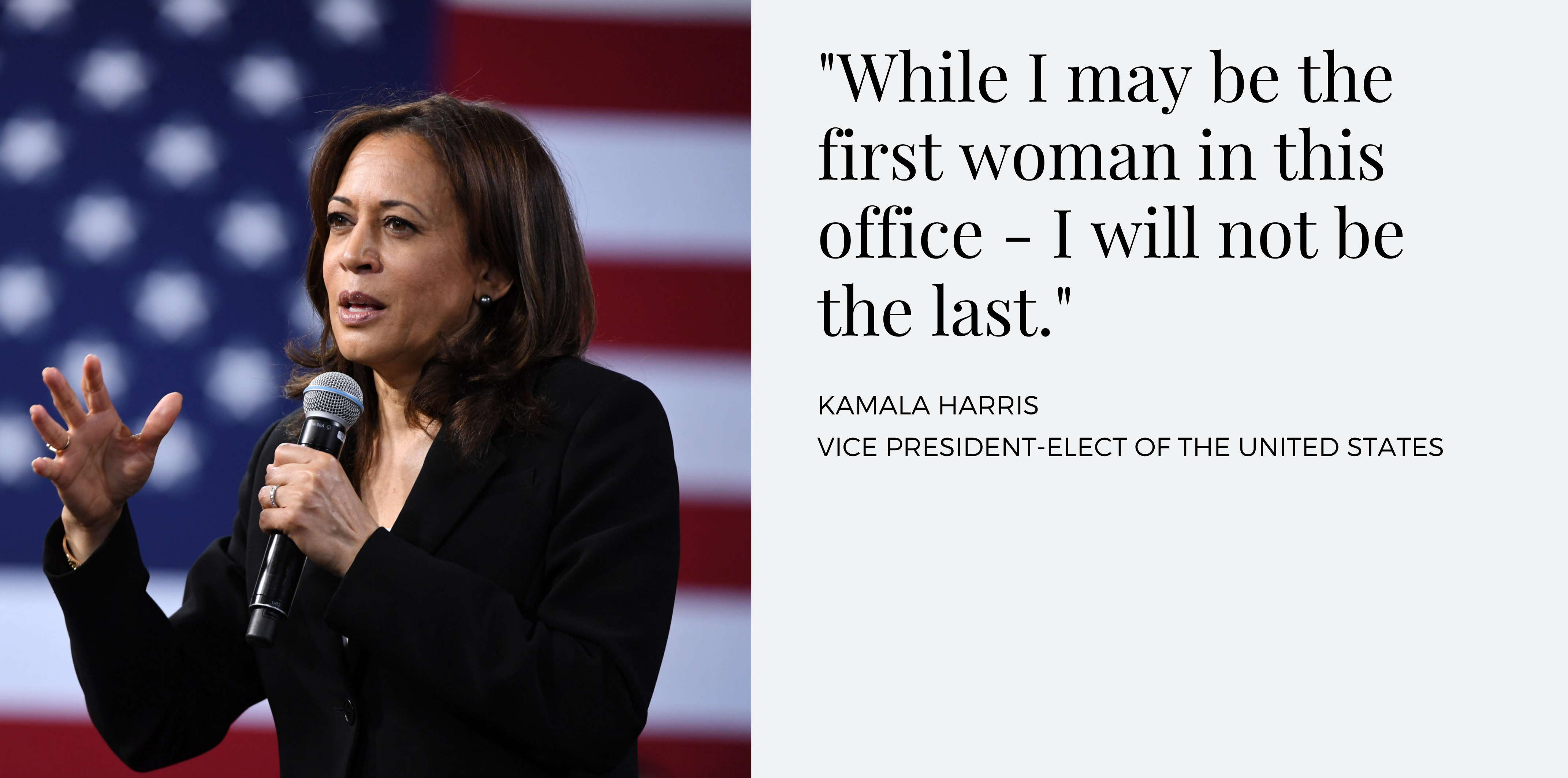 Kamala Harris. Vice president-elect of the United States, November 2020.