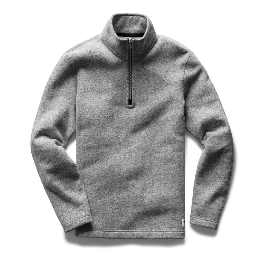 black fleece half zip pullover