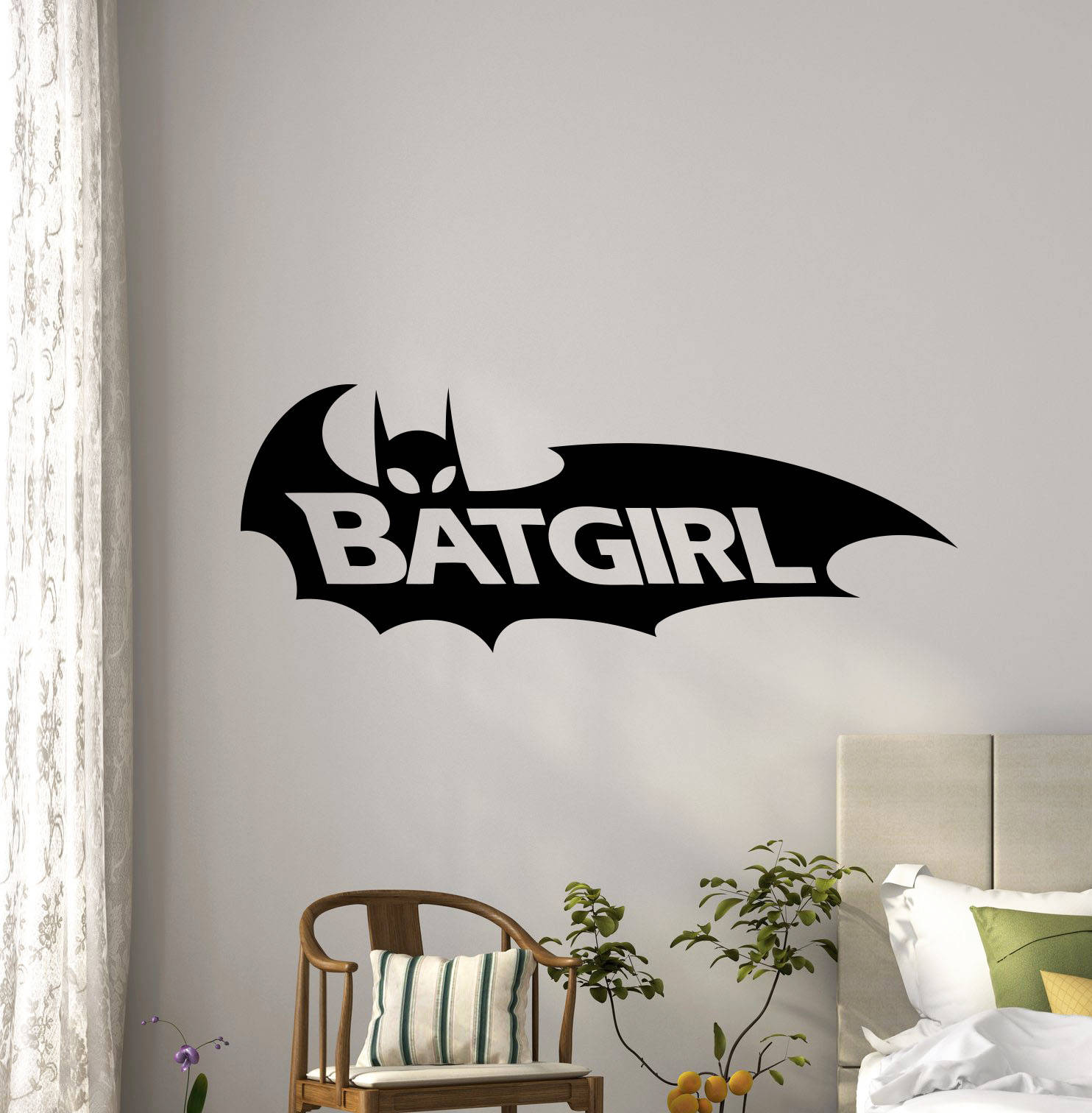 Batgirl Wall Decal Superhero Vinyl Sticker Bedroom Comic Book Decor Kids Gift Girl Room Baby Playroom Mural Art Stencil Nursery Poste Made In Us