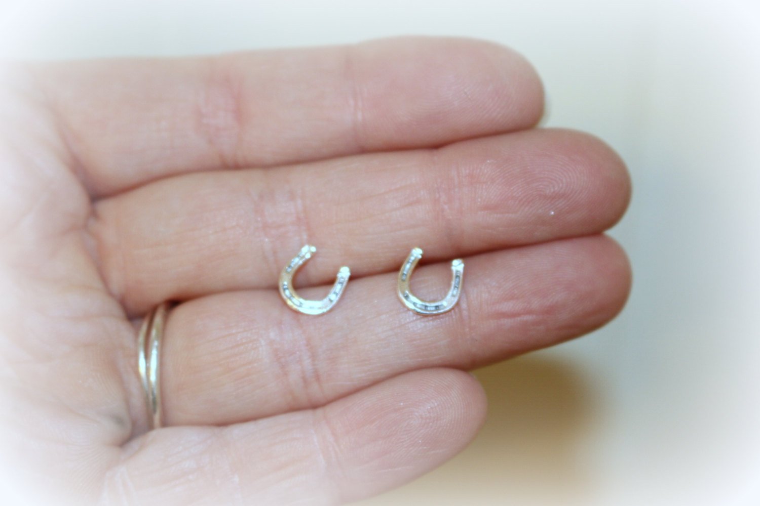 Sterling Silver Horseshoe Stud Earrings - Horseshoe earrings