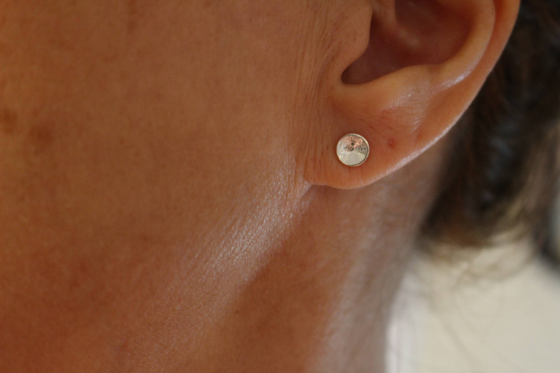 brushed silver stud earrings