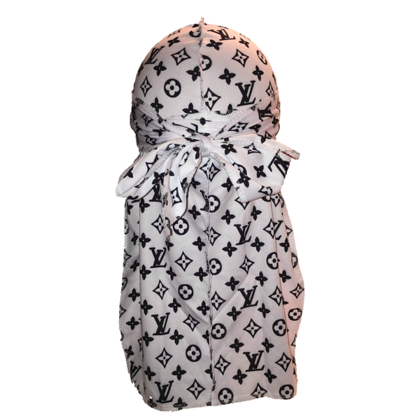 White LV Inspired Durag  Crownzoutlet