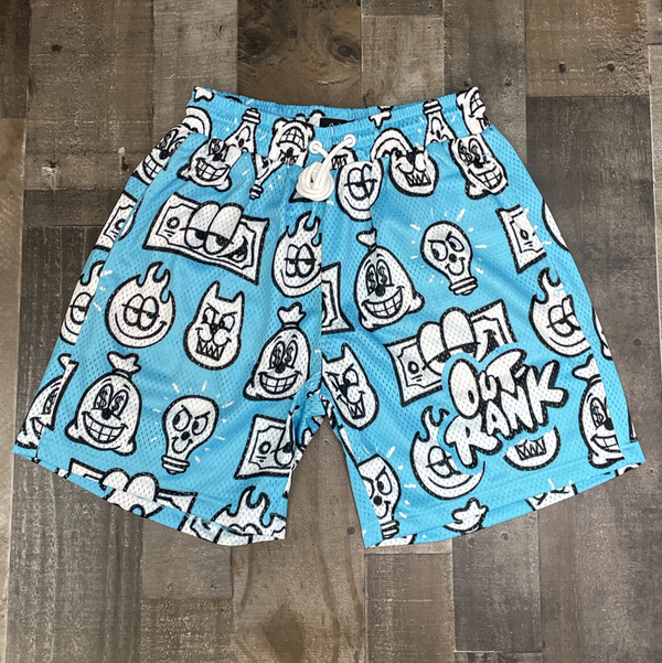 新品】Wall Pattern Mesh Shorts (slate) XL-