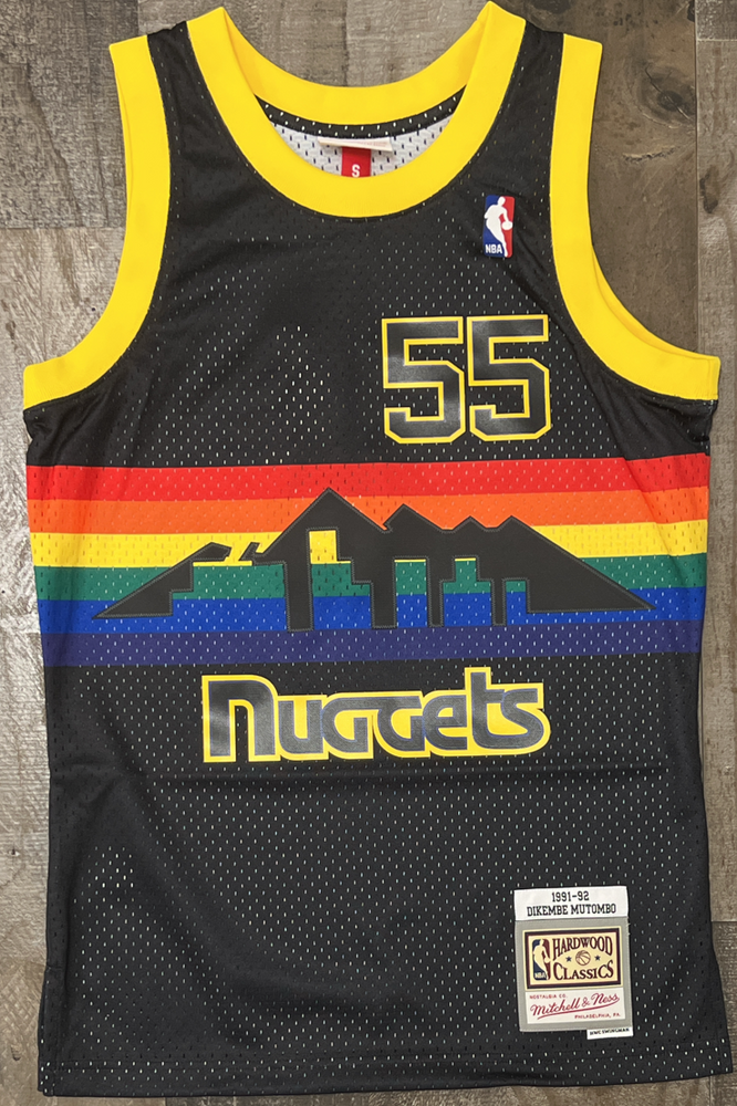 Dikembe Mutombo Denver Nuggets Mitchell & Ness Youth 1991-92 Hardwood  Classics Reload Jersey - Black