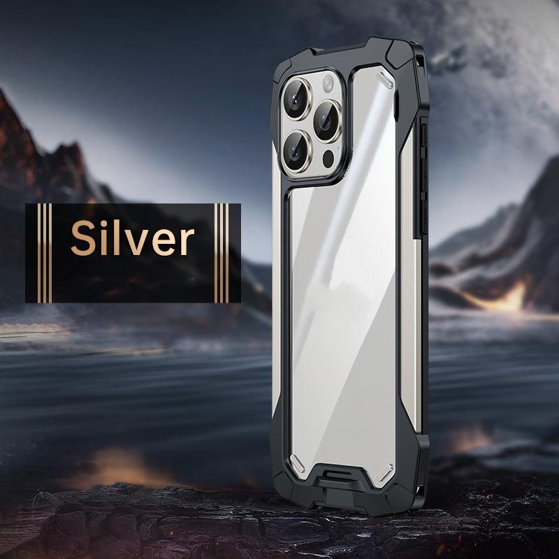 iPhone 15 Armor Case Transparent Metal Case