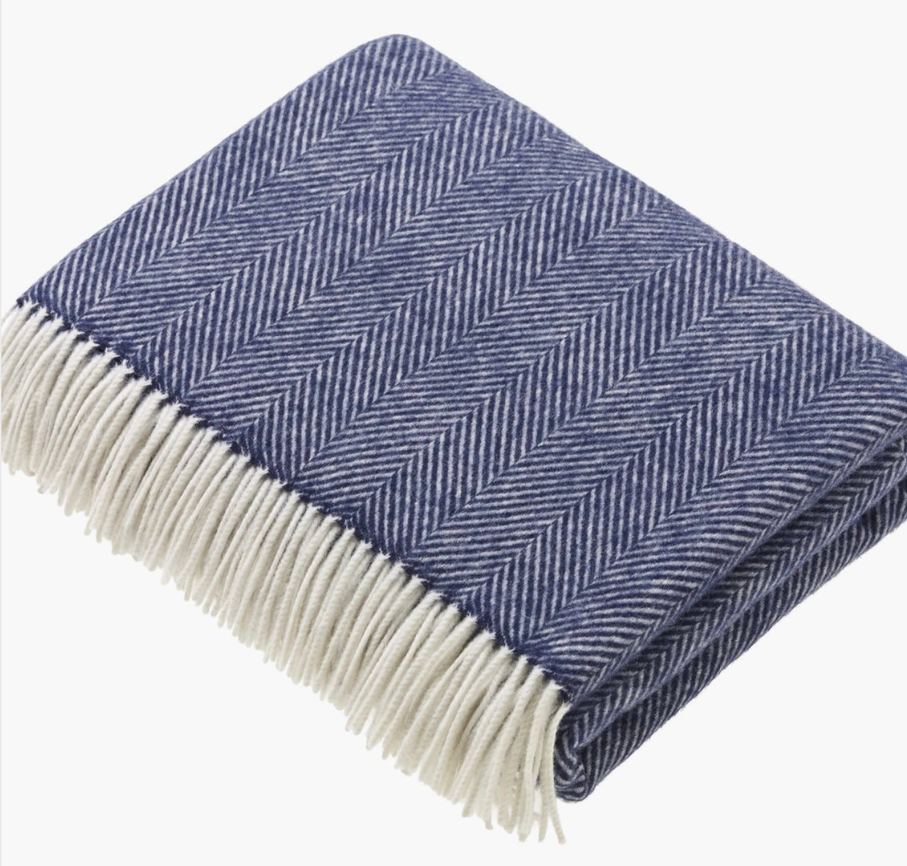 Herringbone Wool Blanket | Navy