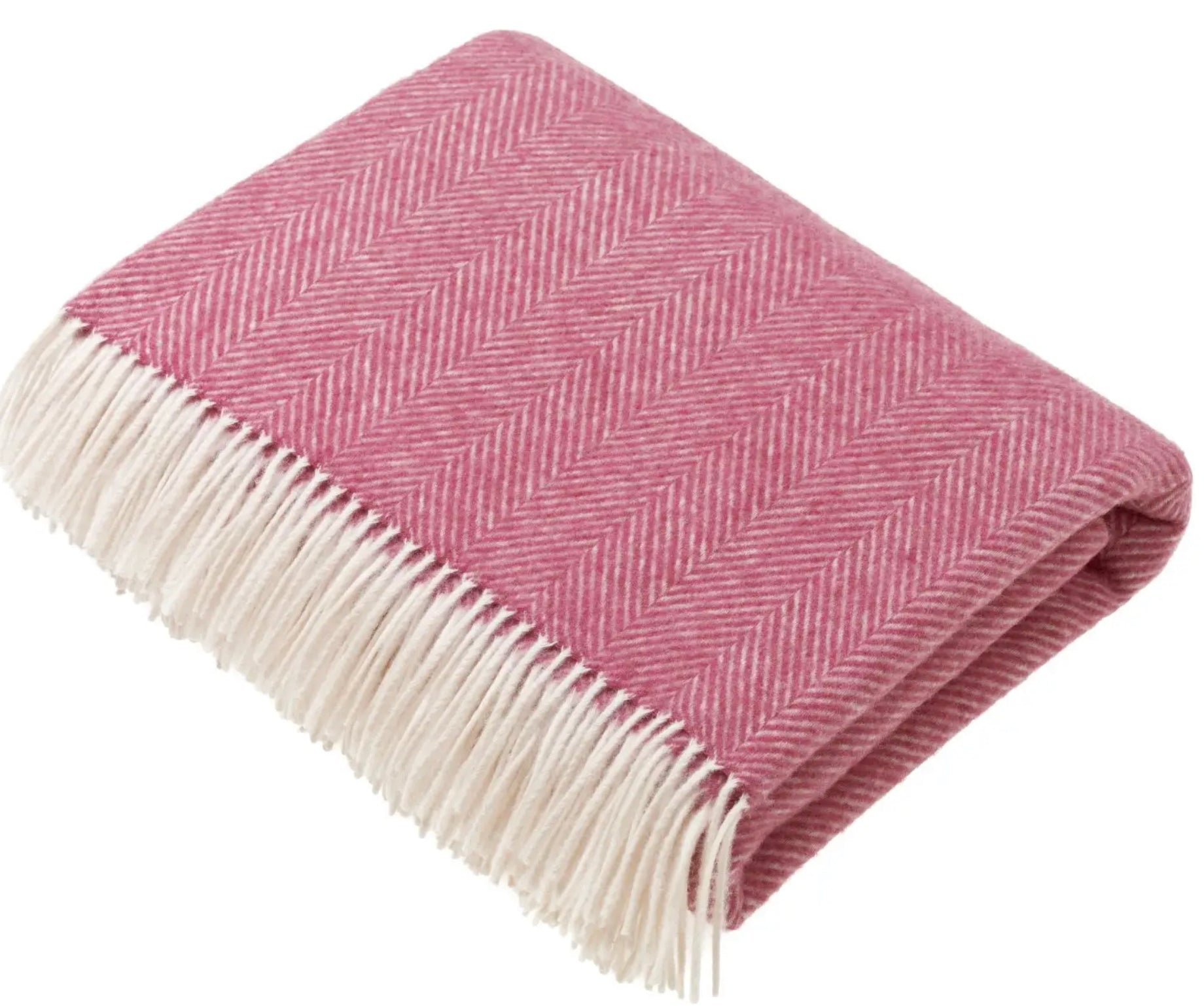 Herringbone Wool Blanket | Cerise