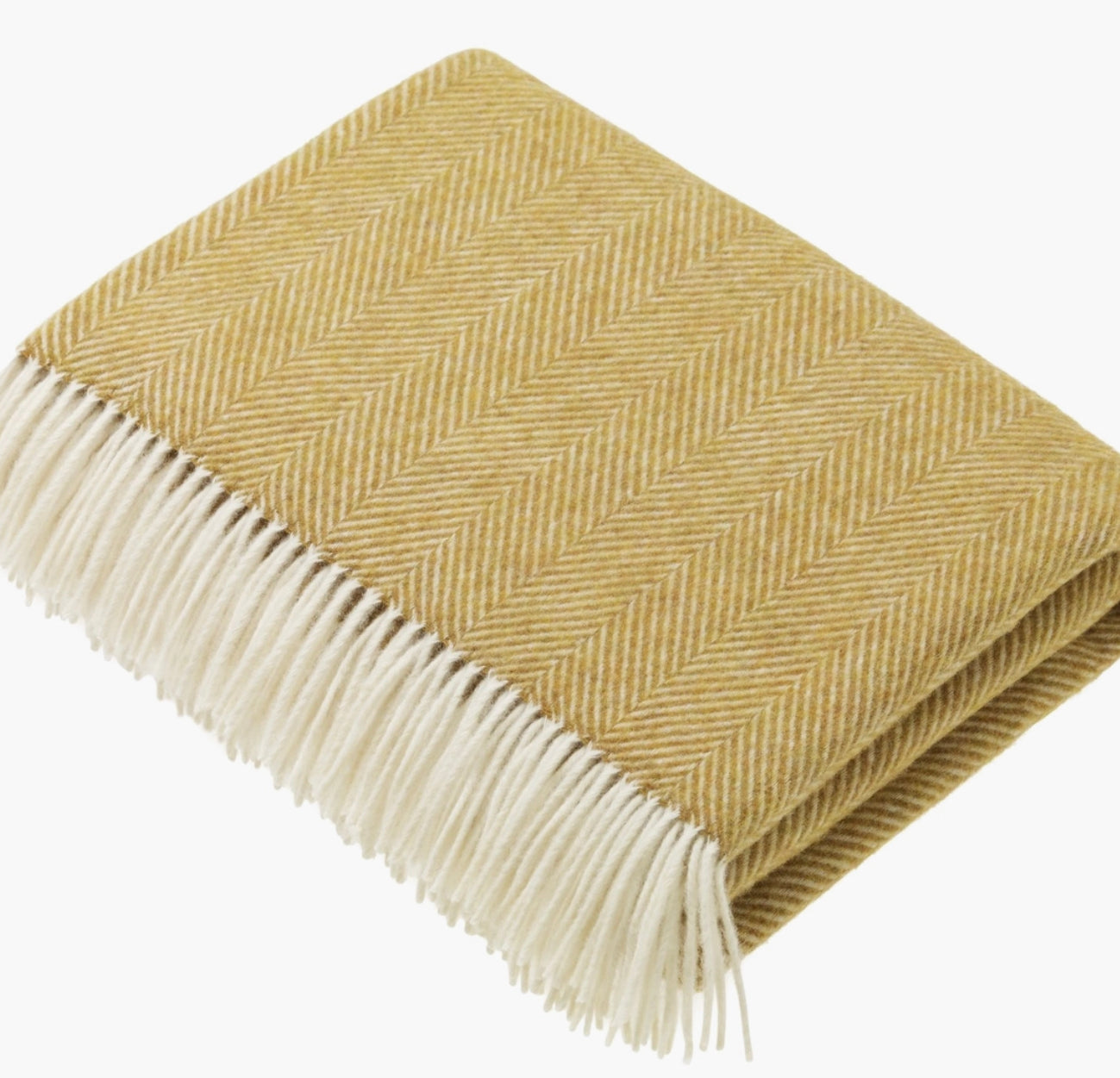Herringbone Wool Blanket | Gold