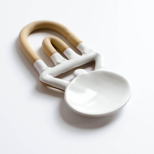 Medium Geometric Serving Spoon | White