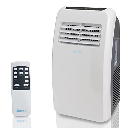 Photo 1 of *DOES NOT BLOW ANY AIR* Portable Electric Air Conditioner Unit - 900W 8000 BTU Power Plug In AC Cold Indoor Room Conditioning System w/ Cooler, Dehumidifier, Fan, Exhaust Hose, Window Seal, Wheels, Remote - SereneLife SLPAC8