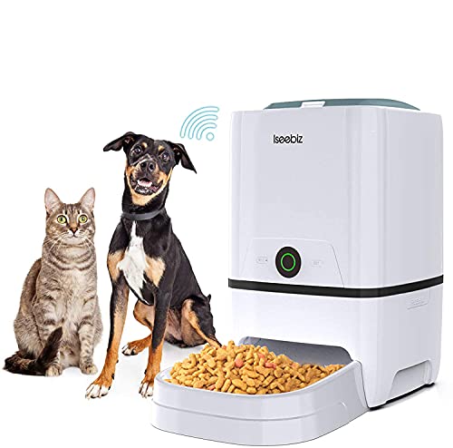 Iseebiz Automatic Pet Feeder, 6L Smart Feeder Dog Cat Food Dispenser w