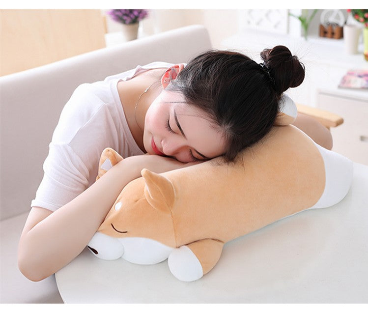 sleeping shiba inu plush