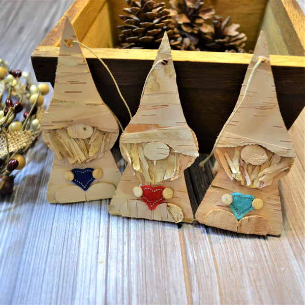 Birch Bark Gnome Ornament
