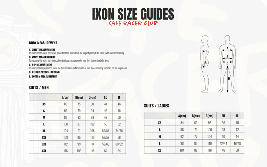 ixon size guide
