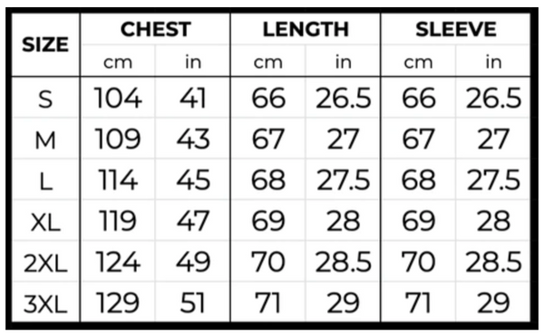 size guide carrera jacket