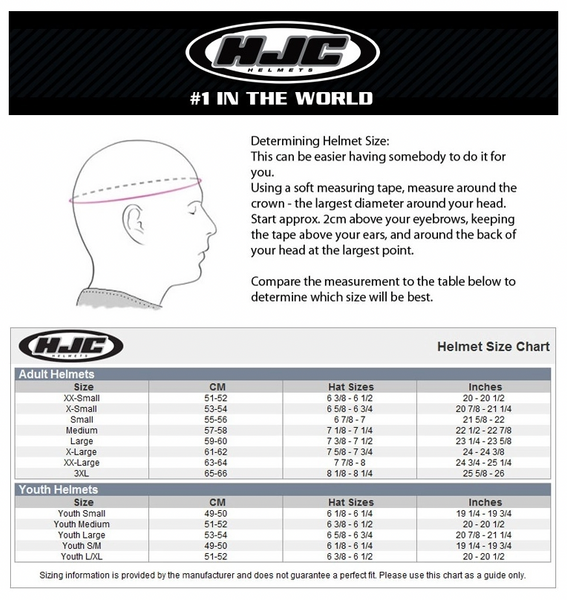 hjc size guide