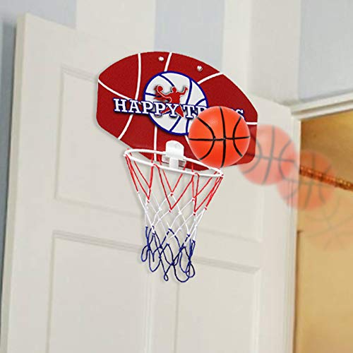 Happy Trees Slam Dunk Mini Basketball Hoop Set Toy Backboard For Door Bedroom Basketball Hoop Indoor Basketball Set Easy Clip On Mount Mini