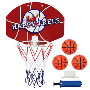 Happy Trees Slam Dunk Mini Basketball Hoop Set Toy Backboard For Door Bedroom Basketball Hoop Indoor Basketball Set Easy Clip On Mount Mini