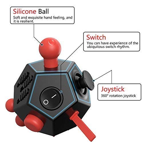 Red Wczc 12 Sided Fidget Cube Fidget Dodecagon Toy Anti Anxiety Relieves Stress And Autism For Kids Teens And Adults Fidget Blocks Toys Games Fieldingandnicholson Com