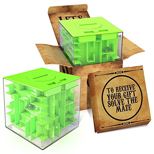 Agreatlife Money Maze Puzzle Box Perfect Way To Store Or Give Money Cube Money Or Card Holder For Kids Boy Girls Teens And Adults - 