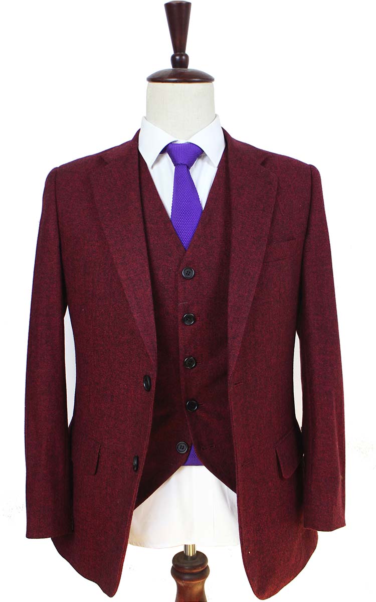 CLASSIC RED BARLEYCORN TWEED 2 PIECE SUIT