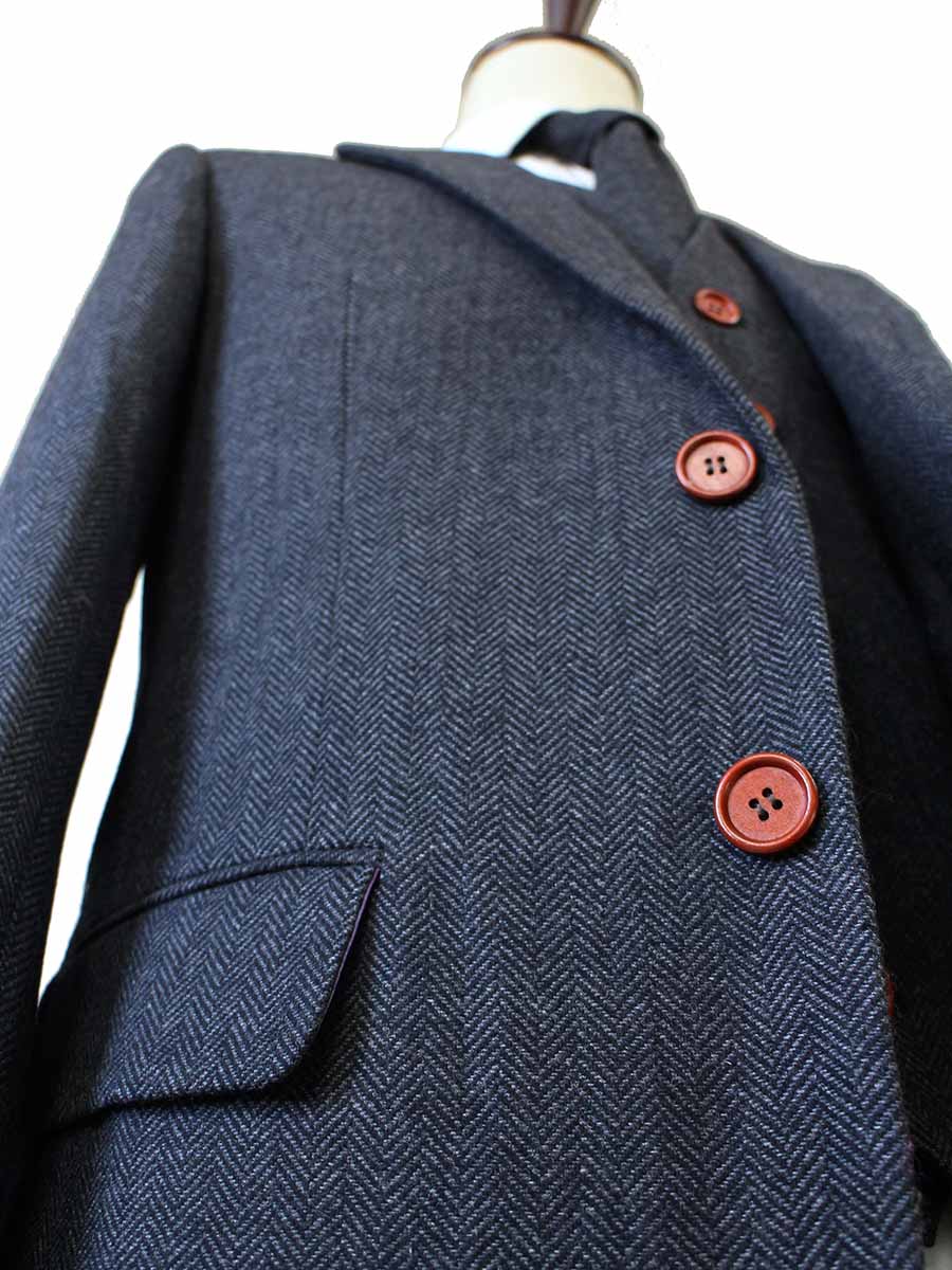 CHARCOAL HERRINGBONE TWEED 2 PIECE SUIT