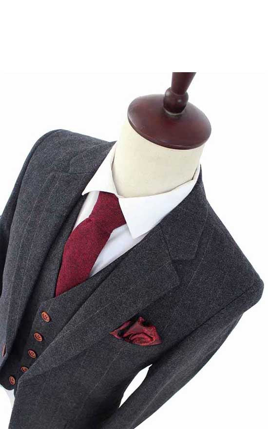 BLACK HERRINGBONE TWEED 2 PIECE SUIT