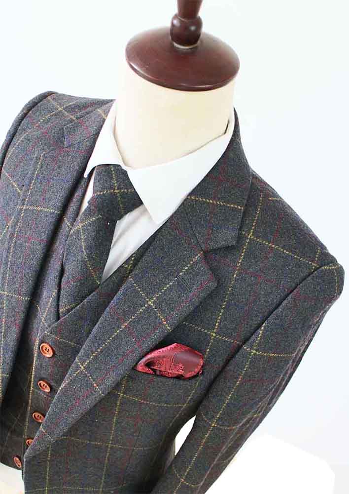 GREEN OVERCHECK PLAID TWEED 2 PIECE SUIT