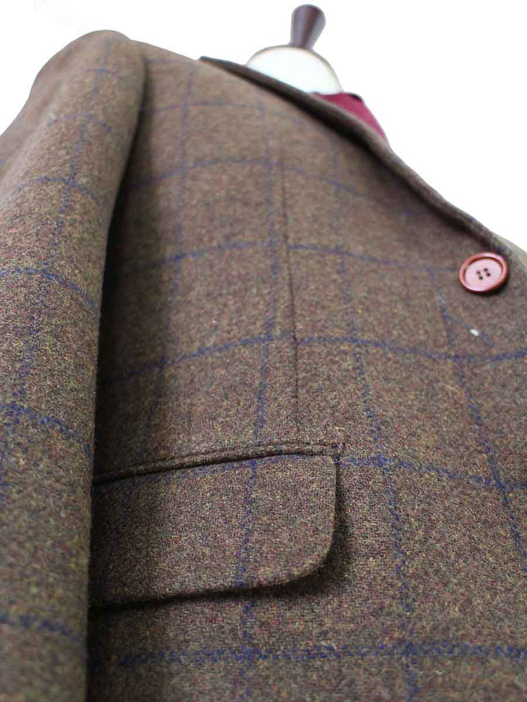 COUNTRY BROWN PLAID TWEED 2 PIECE SUIT丨FREE SHIPPING丨BDtailormade
