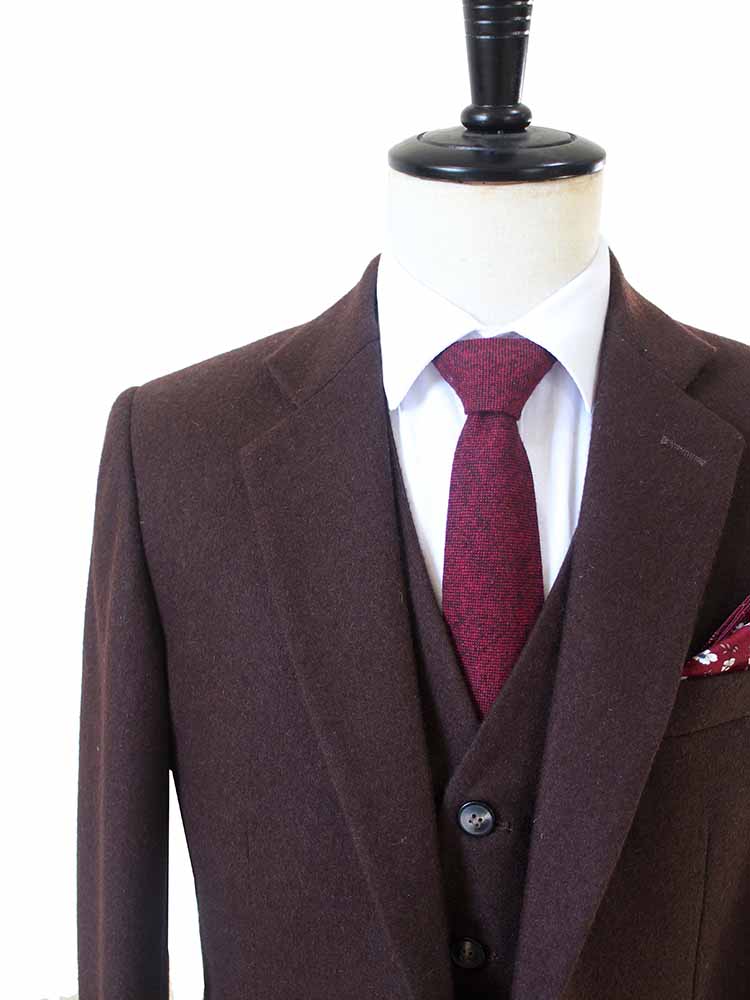 BROWN TWILL TWEED 3 PIECE SUIT