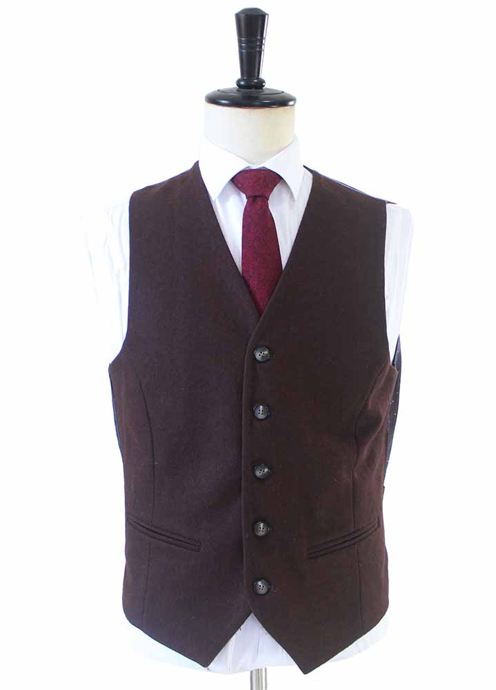 BROWN TWILL TWEED 3 PIECE SUIT