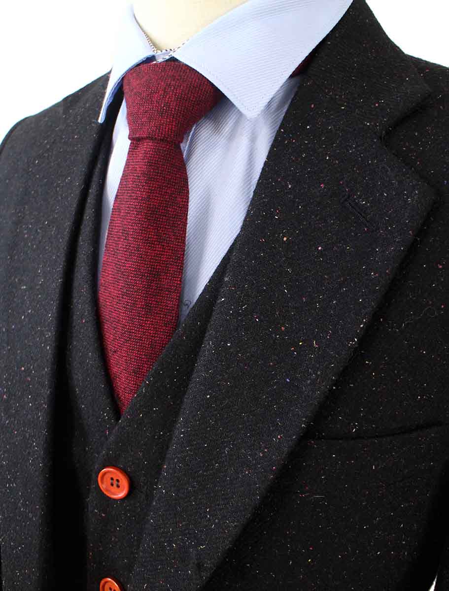 CHARCOAL SPECKLED DONEGAL TWEED 3 PIECE SUIT